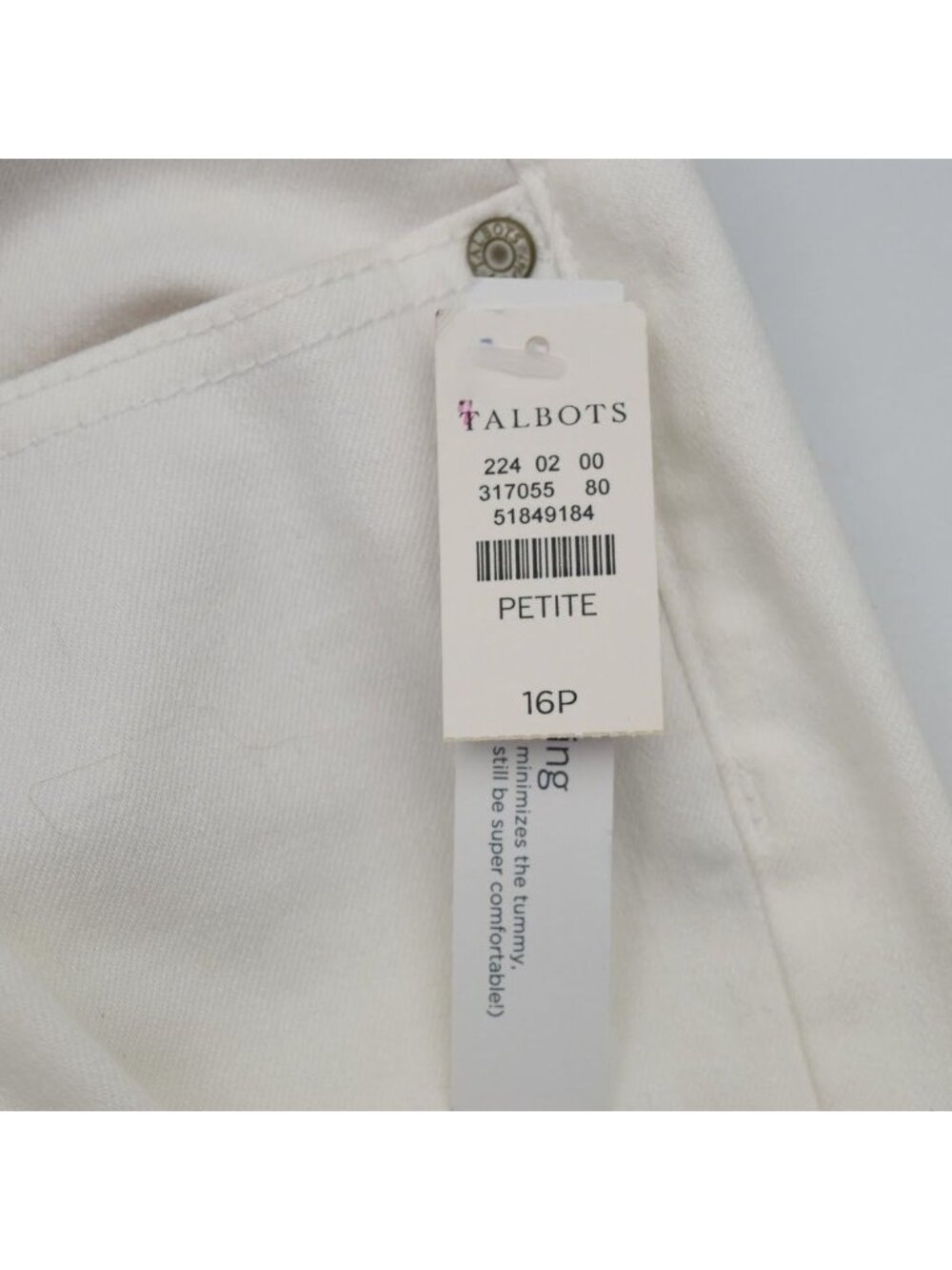 Talbots Flawless Slimming Pedal Pusher White Denim Capris Womens Pants Size 16P - Picture 6 of 8